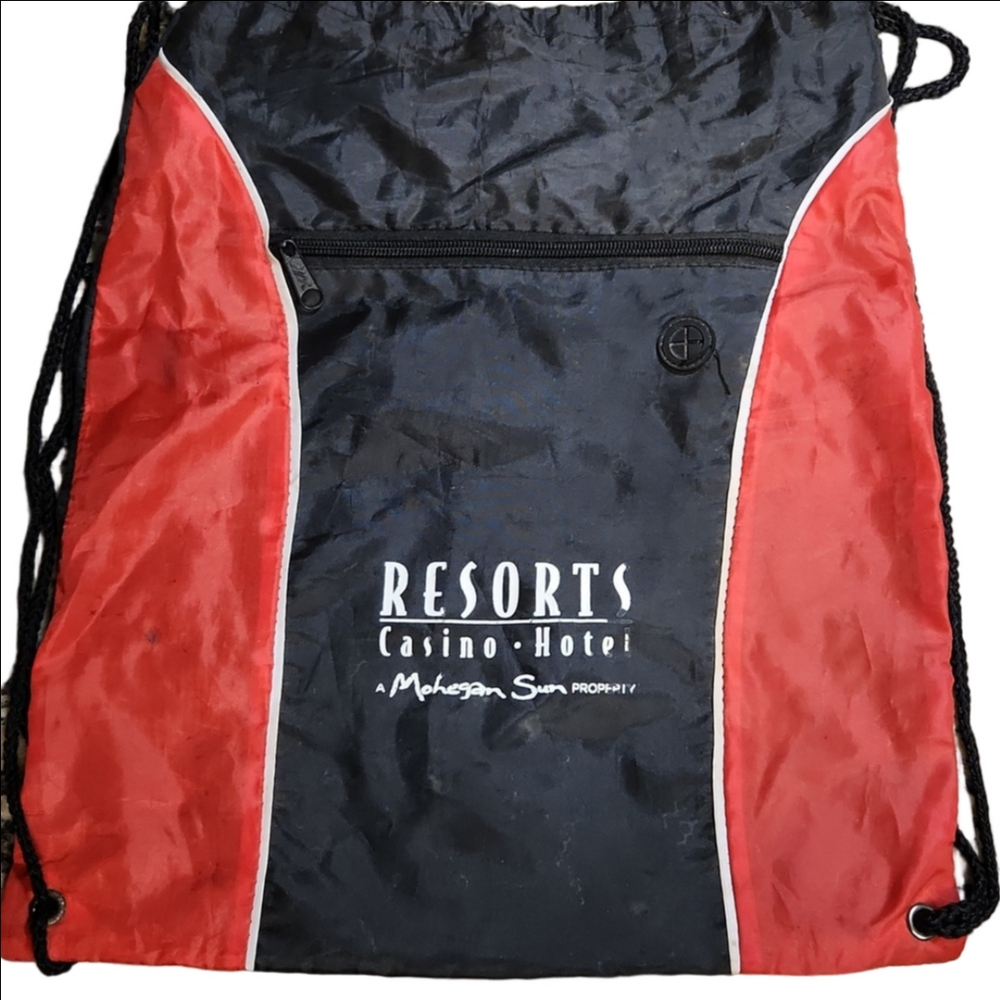 Red and Black Drawstring Backpack